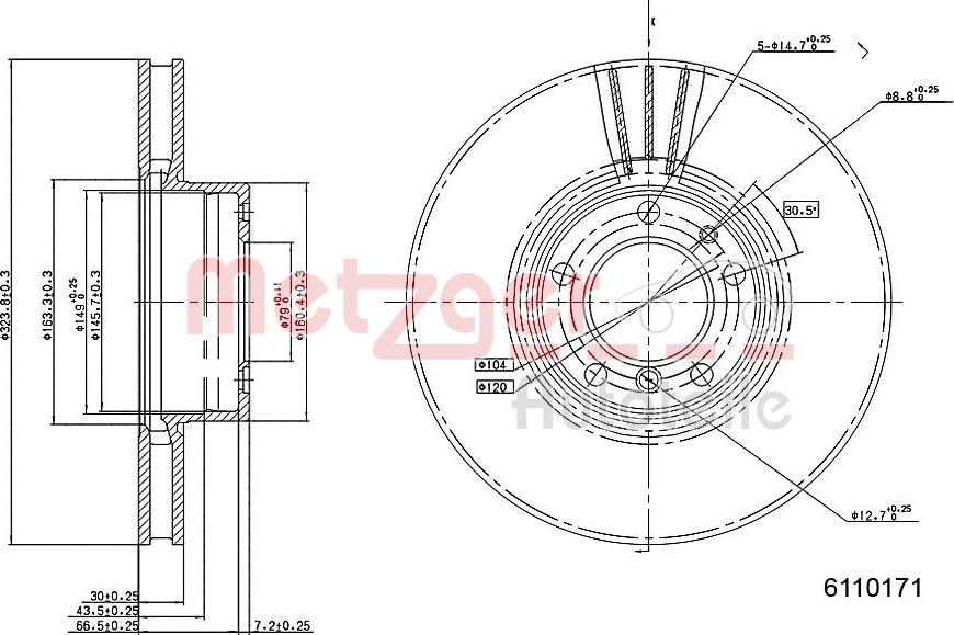 Metzger 6110171 - Discofreno autozon.pro