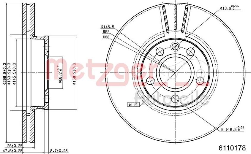 Metzger 6110178 - Discofreno autozon.pro