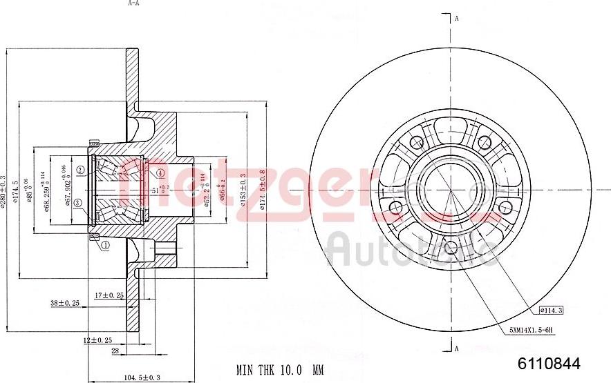 Metzger 6110844 - Discofreno autozon.pro