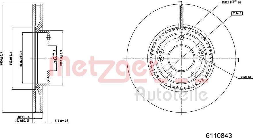 Metzger 6110843 - Discofreno autozon.pro