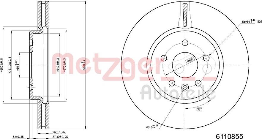 Metzger 6110855 - Discofreno autozon.pro