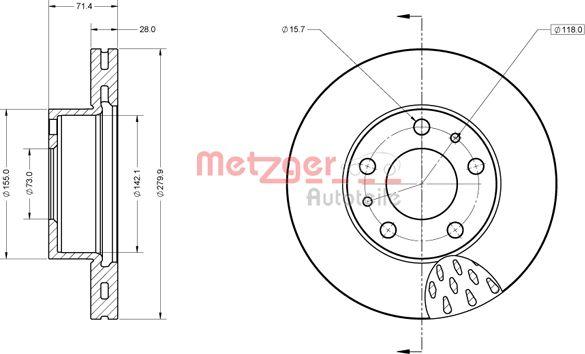 Metzger 6110851 - Discofreno autozon.pro