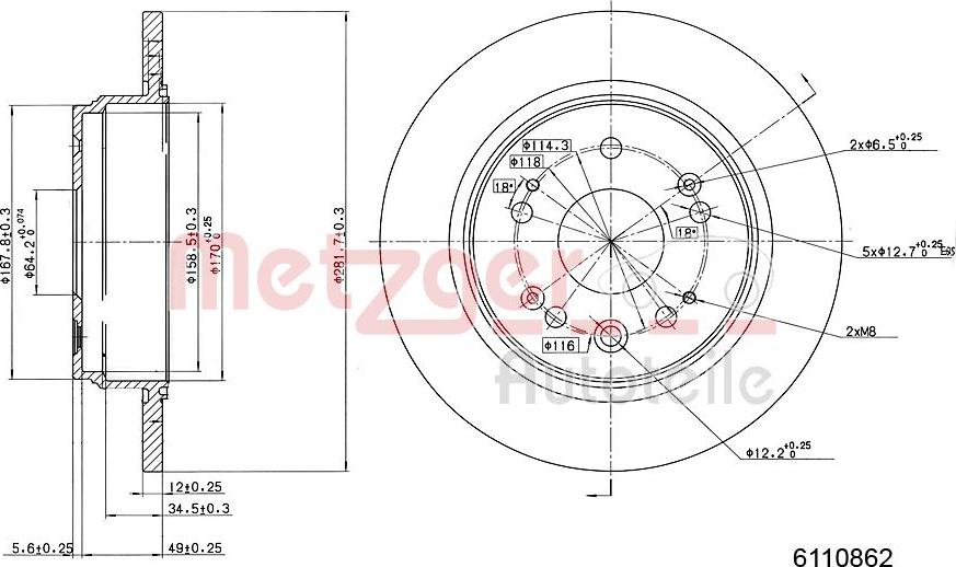 Metzger 6110862 - Discofreno autozon.pro