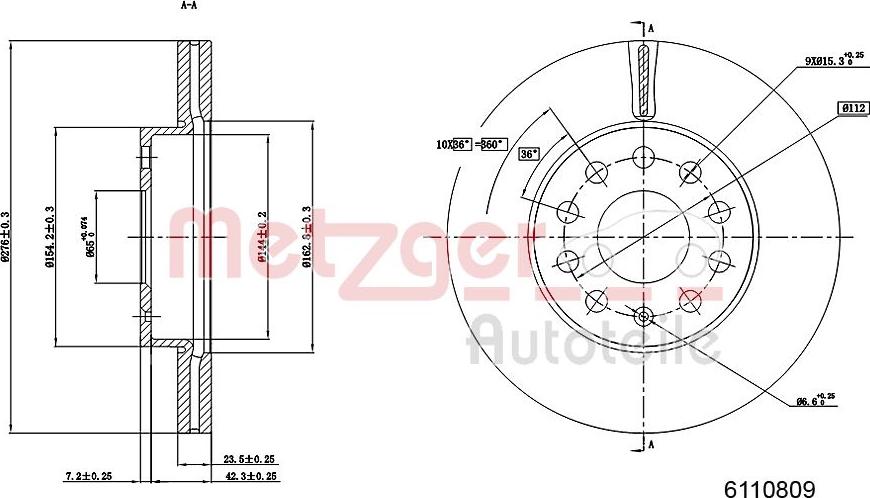 Metzger 6110809 - Discofreno autozon.pro