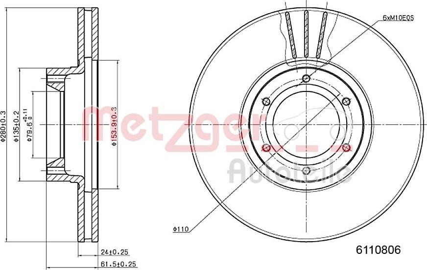 Metzger 6110806 - Discofreno autozon.pro