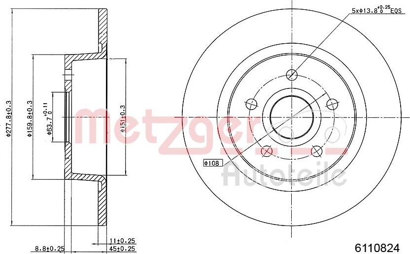 Metzger 6110824 - Discofreno autozon.pro