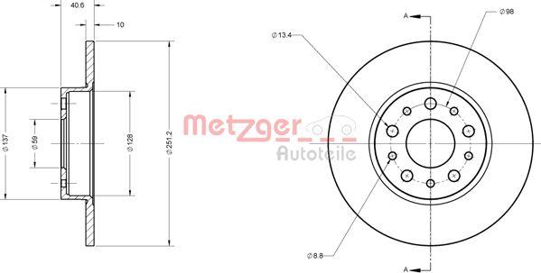 Metzger 6110828 - Discofreno autozon.pro