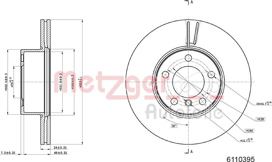 Metzger 6110395 - Discofreno autozon.pro