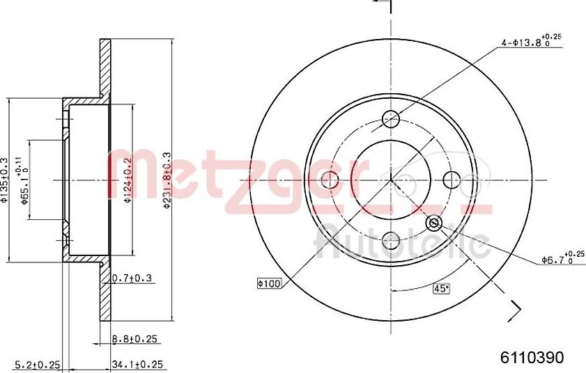 Metzger 6110390 - Discofreno autozon.pro