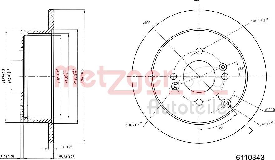 Metzger 6110343 - Discofreno autozon.pro