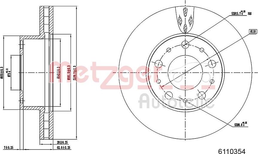 Metzger 6110354 - Discofreno autozon.pro