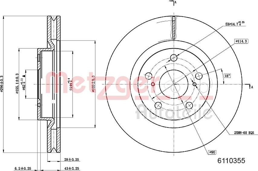 Metzger 6110355 - Discofreno autozon.pro