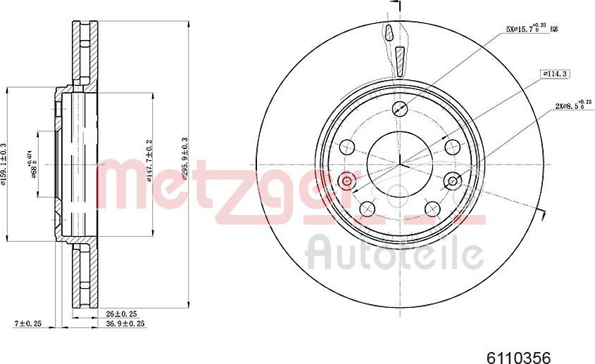 Metzger 6110356 - Discofreno autozon.pro