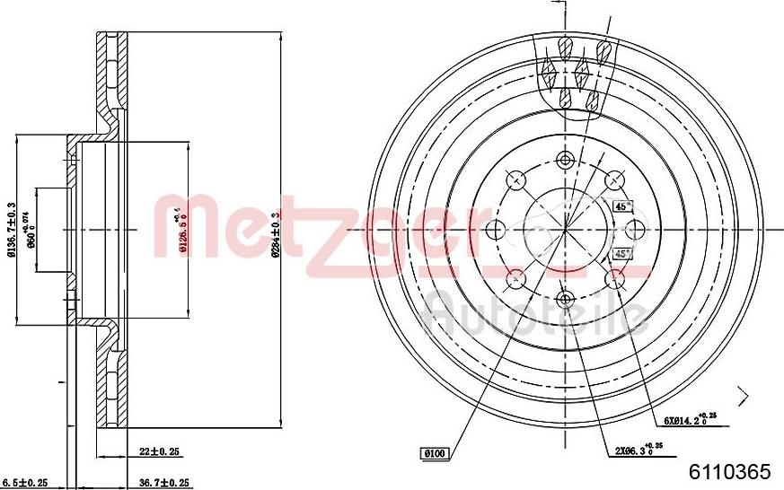 Metzger 6110365 - Discofreno autozon.pro