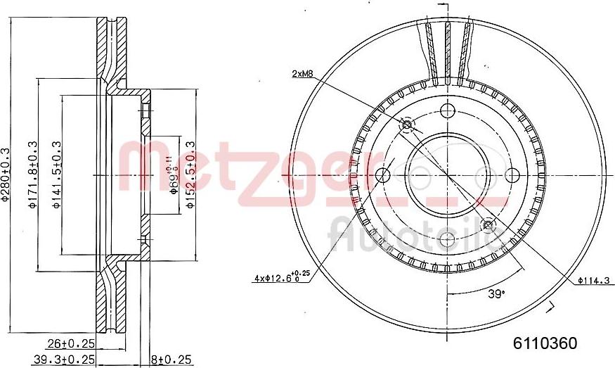 Metzger 6110360 - Discofreno autozon.pro