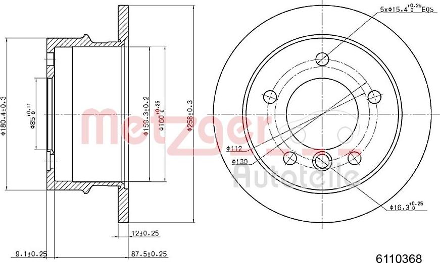 Metzger 6110368 - Discofreno autozon.pro