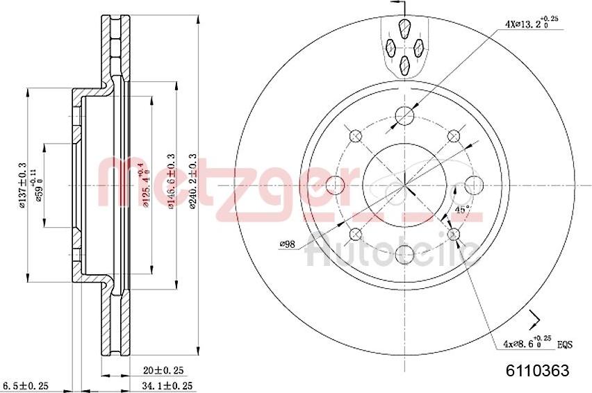 Metzger 6110363 - Discofreno autozon.pro