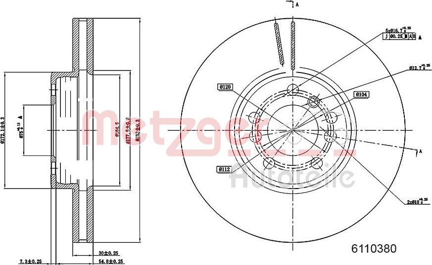 Metzger 6110380 - Discofreno autozon.pro