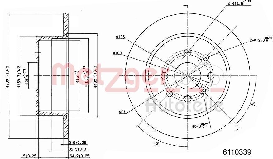 Metzger 6110339 - Discofreno autozon.pro