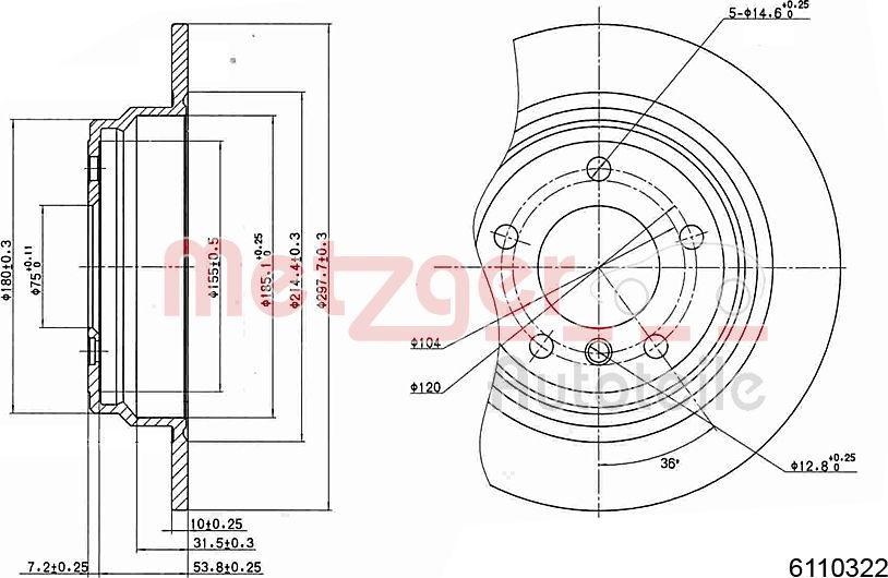 Metzger 6110322 - Discofreno autozon.pro