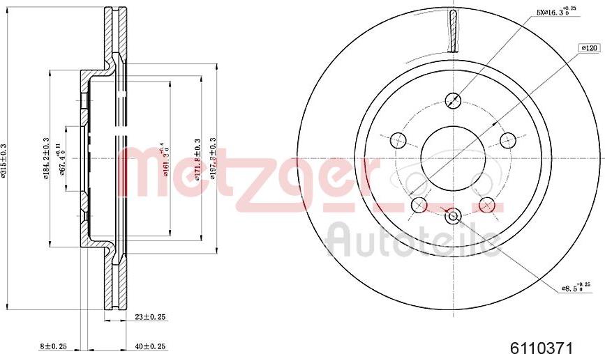 Metzger 6110371 - Discofreno autozon.pro