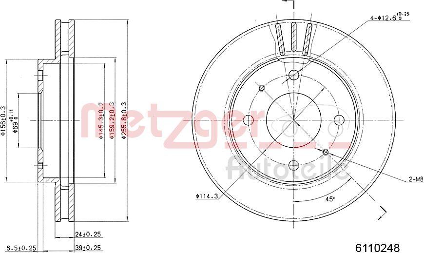 Metzger 6110248 - Discofreno autozon.pro