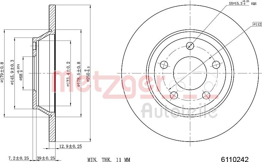 Metzger 6110242 - Discofreno autozon.pro