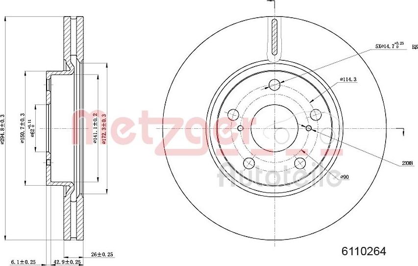 Metzger 6110264 - Discofreno autozon.pro