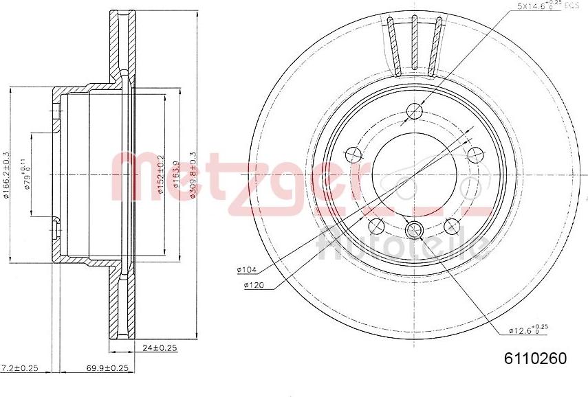 Metzger 6110260 - Discofreno autozon.pro