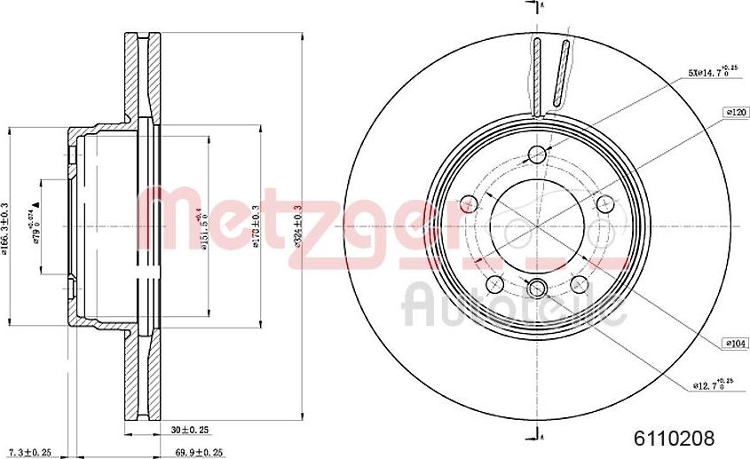 Metzger 6110208 - Discofreno autozon.pro