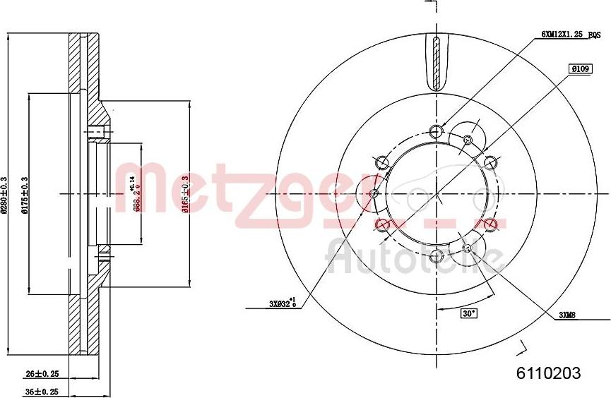 Metzger 6110203 - Discofreno autozon.pro