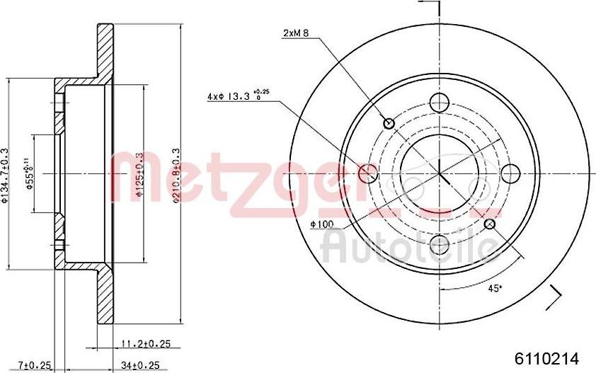 Metzger 6110214 - Discofreno autozon.pro