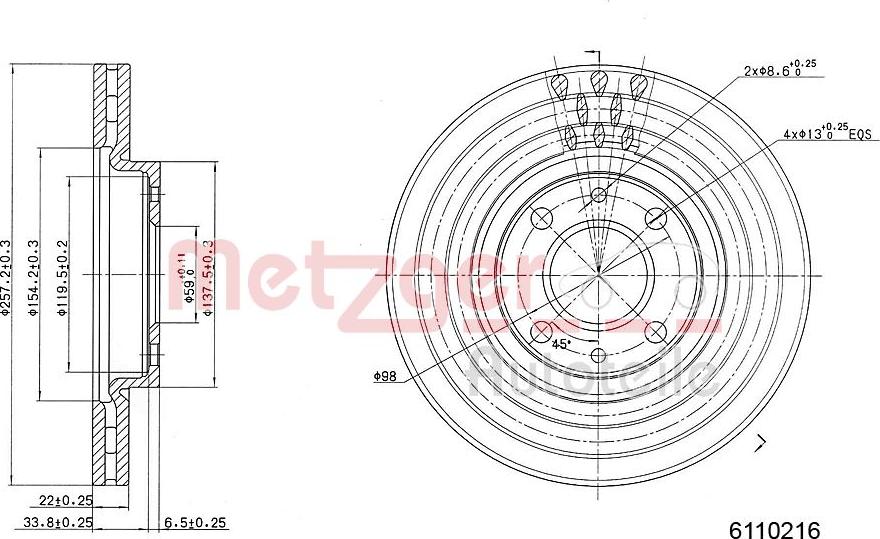 Metzger 6110216 - Discofreno autozon.pro