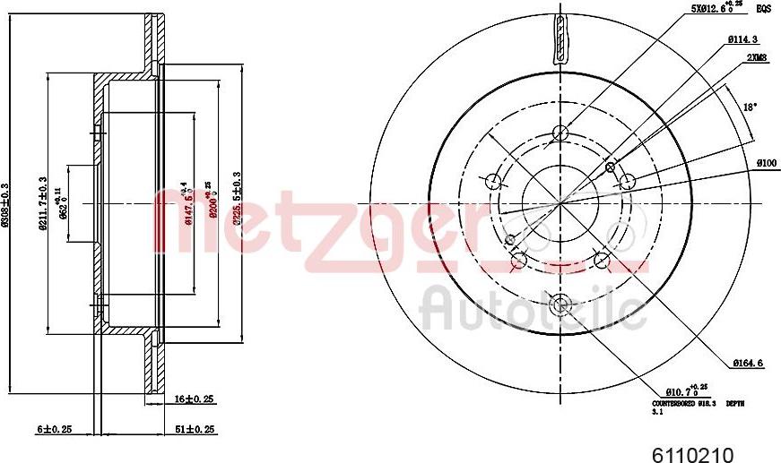 Metzger 6110210 - Discofreno autozon.pro