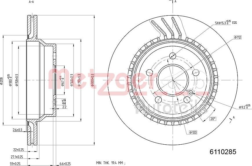 Metzger 6110285 - Discofreno autozon.pro