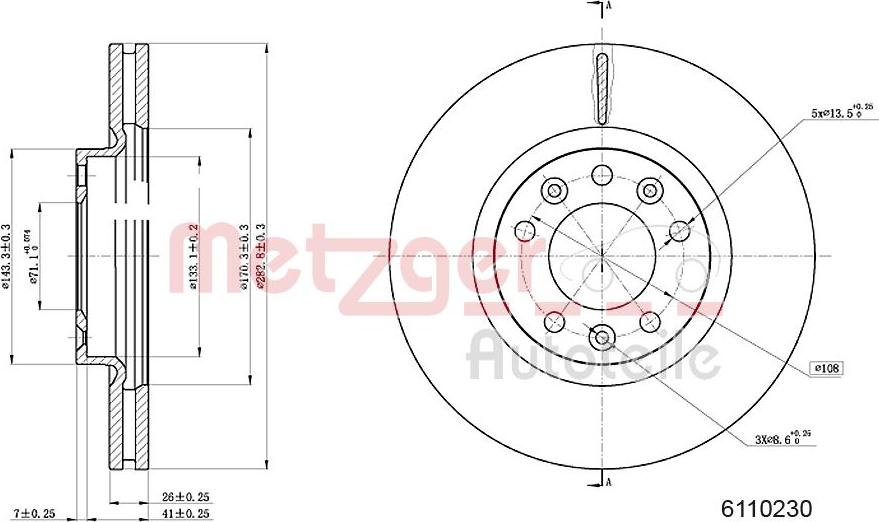 Metzger 6110230 - Discofreno autozon.pro