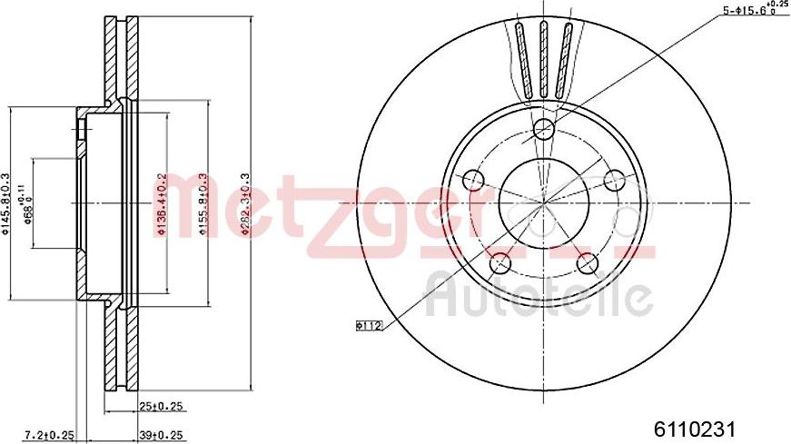 Metzger 6110231 - Discofreno autozon.pro