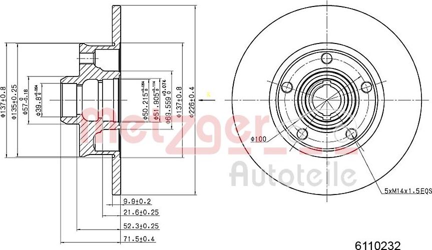 Metzger 6110232 - Discofreno autozon.pro