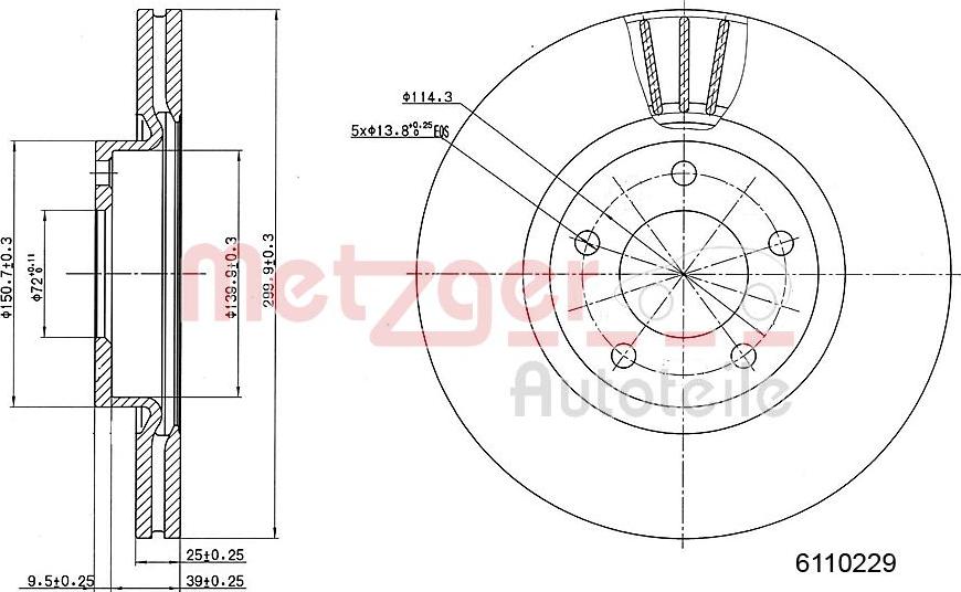 Metzger 6110229 - Discofreno autozon.pro