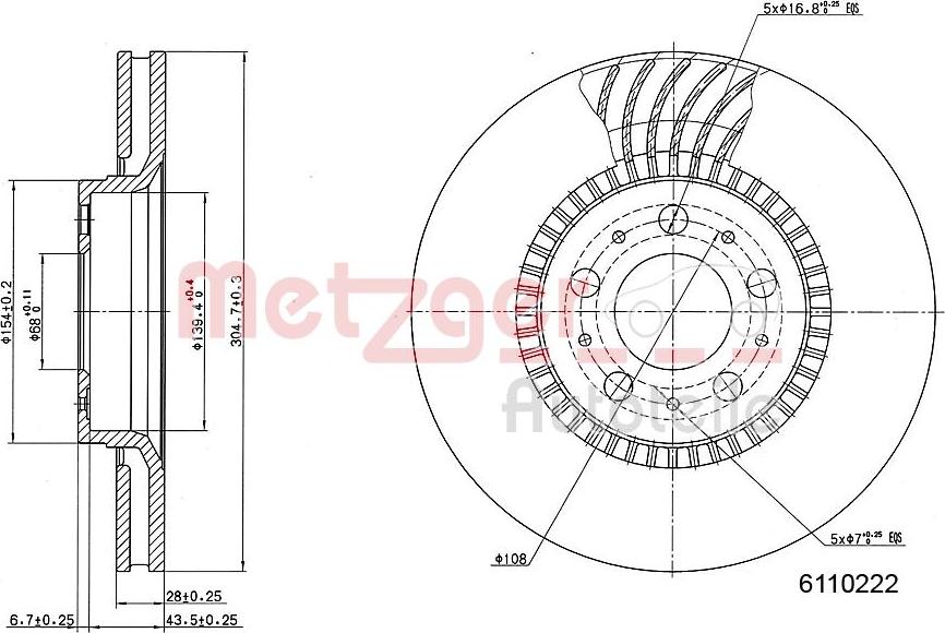 Metzger 6110222 - Discofreno autozon.pro