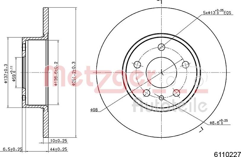 Metzger 6110227 - Discofreno autozon.pro