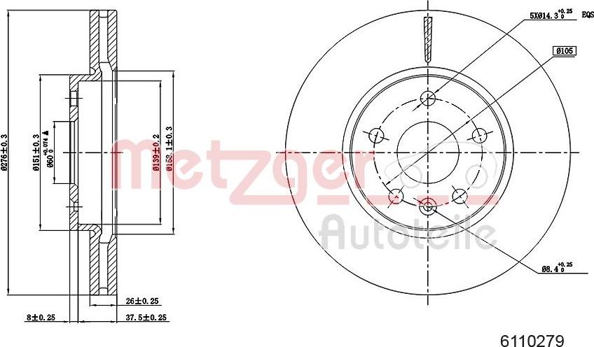 Metzger 6110279 - Discofreno autozon.pro