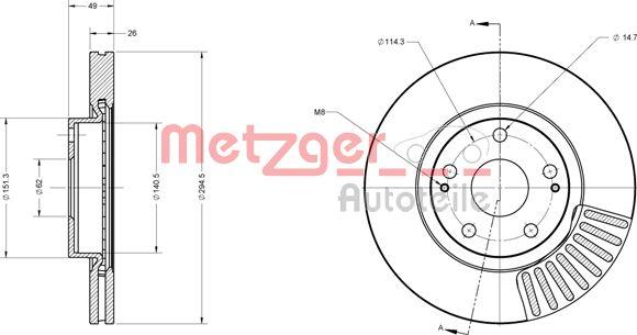 Metzger 6110276 - Discofreno autozon.pro