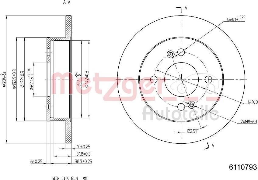 Metzger 6110793 - Discofreno autozon.pro