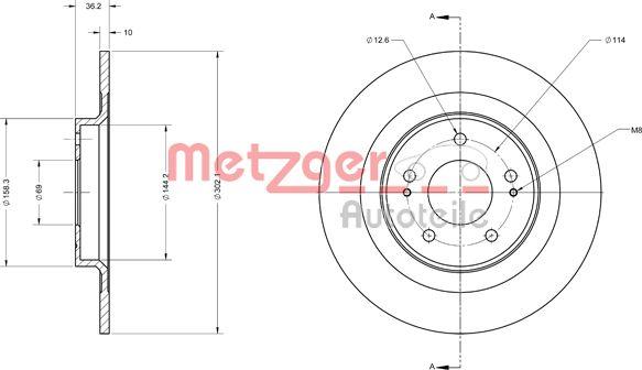 Metzger 6110741 - Discofreno autozon.pro