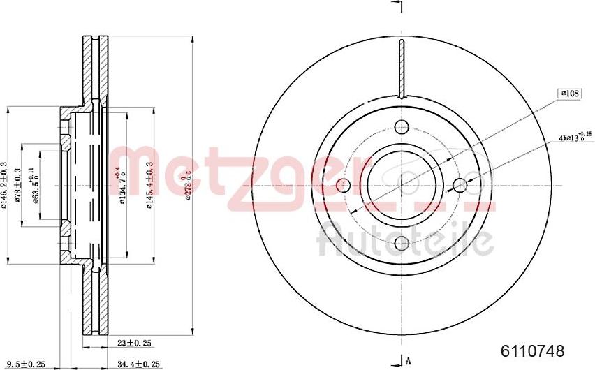 Metzger 6110748 - Discofreno autozon.pro