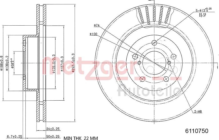 Metzger 6110750 - Discofreno autozon.pro