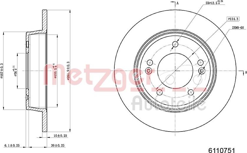 Metzger 6110751 - Discofreno autozon.pro