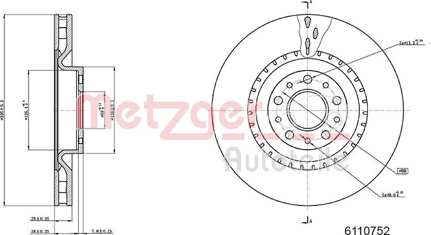 Metzger 6110752 - Discofreno autozon.pro