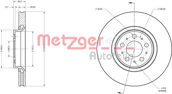 Metzger 6110764 - Discofreno autozon.pro